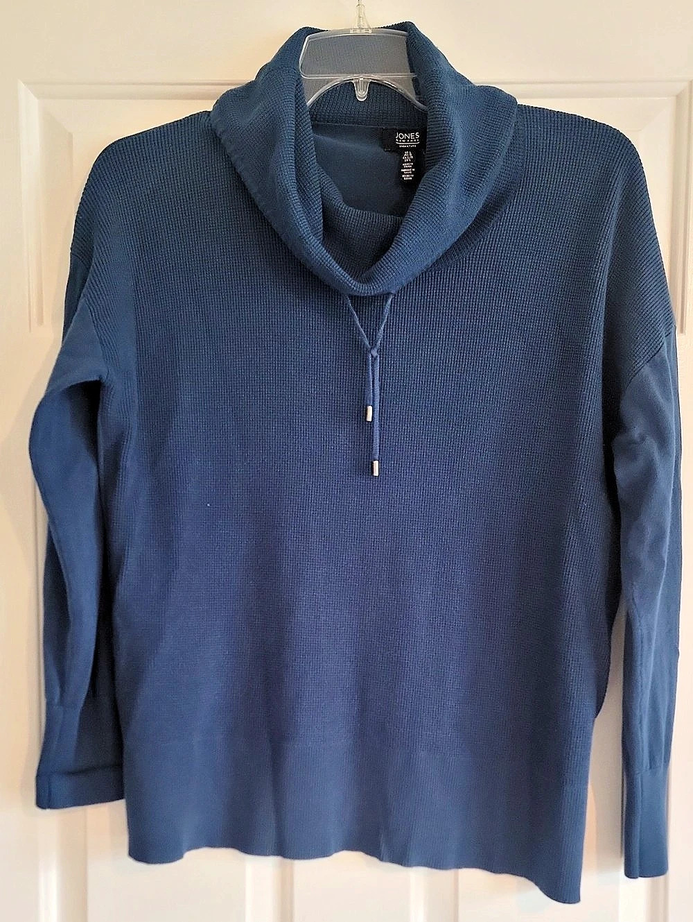 Jones New York Signature Cowl Neck Sweater in Blue Large Like New